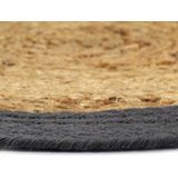 vidaXL Placemats 6 st 38 cm jute en katoen natuurlijk en antraciet