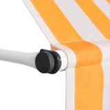 VidaXL Luifel Handmatig Uittrekbaar 400 cm - Oranje en Witte Strepen