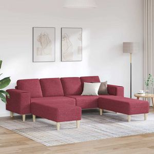 Bankstel 3 pcs Wijnrood Stof