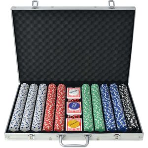 vidaXL Pokerset met 1000 chips - Geschikt voor alle leeftijden en spelers