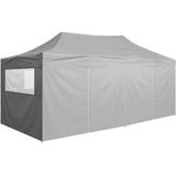 VidaXL Inklapbare Partytent 3x6m Staal Antraciet + 4 Zijwanden