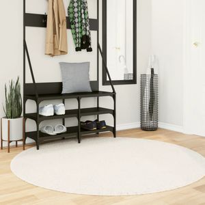 vidaXL-Vloerkleed-shaggy-hoogpolig-modern-Ø-160-cm-crèmekleurig