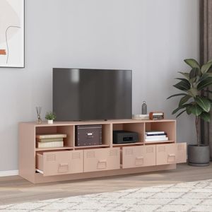 vidaXL Tv-meubelen 2 st 67x39x44 cm staal roze