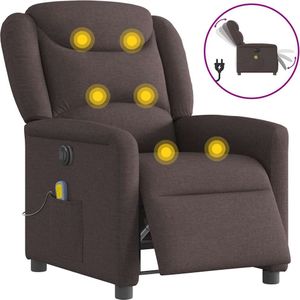 vidaXL - Massagestoel - Donkerbruin - Stof - Elektrisch Verstelbaar