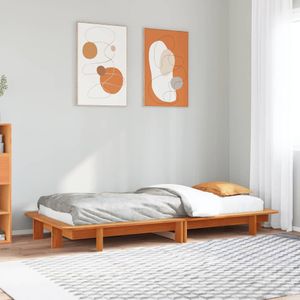 vidaXL Bedframe zonder matras massief grenenhout wasbruin 90x200 cm