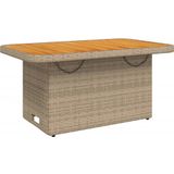 vidaXL 2-delige Tuinset met kussens poly rattan beige