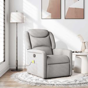 vidaXL Massagestoel verstelbaar stof wolk grijs