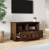 VidaXL Tv-meubel 80x35x50 cm - Bewerkt Hout - Bruineikenkleurig
