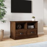 VidaXL Tv-meubel 80x35x50 cm - Bewerkt Hout - Bruineikenkleurig