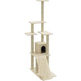 vidaXL Kattenmeubel met sisal krabpalen 155 cm crèmekleurig