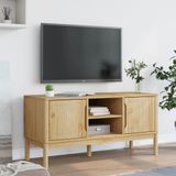 vidaXL Tv-meubel FLORO 114x43x55 cm massief grenenhout wasbruin