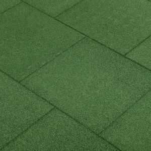 vidaXL Valtegels 18 st 50x50x3 cm rubber groen