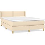 VidaXL Boxspring met Matras - Crèmekleurig - 140x200 cm