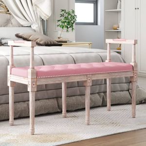 vidaXL Bankje - Fluweel - Roze - 110x40x70 cm