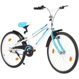 vidaXL Kinderfiets 24 inch blauw en wit