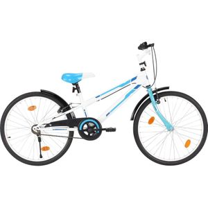 vidaXL Kinderfiets 24 inch blauw en wit