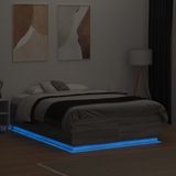vidaXL Bedframe met LED-verlichting grijs sonoma eiken 140x190 cm