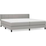 VidaXL Boxspring met Matras Stof Lichtgrijs 200x200 cm