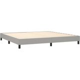 VidaXL Boxspring met Matras Stof Lichtgrijs 200x200 cm