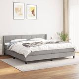 VidaXL Boxspring met Matras Stof Lichtgrijs 200x200 cm