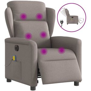 vidaXL Massagestoel elektrisch verstelbaar stof taupe