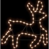 vidaXL Kerstfiguur rendier met 72 warmwitte LED's 57x55x4,5 cm