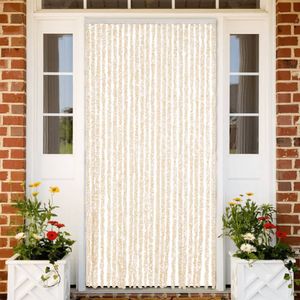 vidaXL-Vliegengordijn-100x230-cm-chenille-beige-en-wit