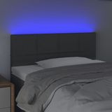 vidaXL Hoofdbord LED 80x5x78/88 cm stof donkergrijs
