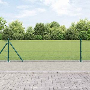 vidaXL Hecke met palen Groen 0,5 x 25 m Staal