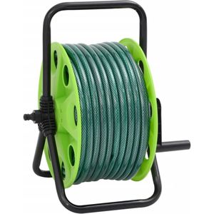 vidaXL Slanghaspel met slangkoppelset 0,75" 20 m vrijstaand PVC groen