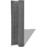 VidaXL Dubbelzijdige PVC Tuinafscheiding 90x300 cm - Grijs