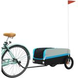 vidaXL Fietstrailer 30 kg ijzer zwart en blauw