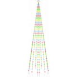 vidaXL Vlaggenmast kerstboom 310 LED's meerkleurig 300 cm