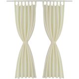 vidaXL-Micro-Satijnen-Gordijnen-met-Ringen-140-x-245-cm-2-stuks-(Creme)