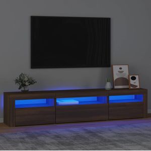 vidaXL Tv-meubel met LED-verlichting 195x35x40 cm bruin eikenkleur