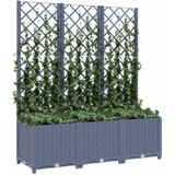 VidaXL Plantenbak met Latwerk 120x40x136 cm - Polypropeen Donkergrijs