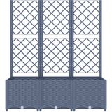 VidaXL Plantenbak met Latwerk 120x40x136 cm - Polypropeen Donkergrijs