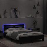 vidaXL Bedframe met hoofdeinde en LED zwart 120x190 cm