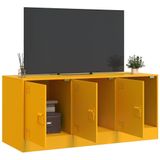 vidaXL Tv-meubel 99x39x44 cm staal mosterdgeel