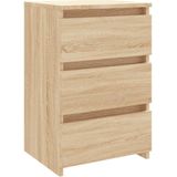 vidaXL Nachtkastjes 2 st 40x35x62,5 cm bewerkt hout sonoma eikenkleur