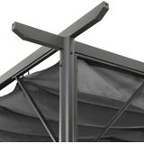 vidaXL Pergola met uittrekbaar dak 180 g/m² 3x3 m staal antracietkleur