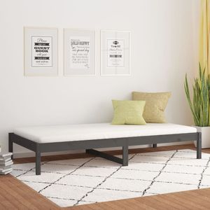 vidaXL - Slaapbank - 90x190 - cm - massief - grenenhout - grijs