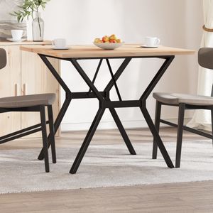 vidaXL Eettafel Y-frame 90x90x75,5 cm massief grenenhout en gietijzer