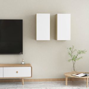 VidaXL-Tv-meubelen-2-st-30,5x30x60-cm-bewerkt-hout-wit-en-sonoma-eiken