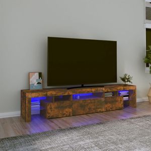 vidaXL Tv-meubel LED-verlichting 200x36,5x40 cm gerookt eikenkleurig