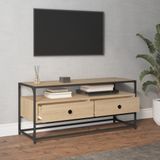 VidaXL Tv-meubel 100x35x45 cm - Bewerkt Hout - Sonoma Eikenkleurig