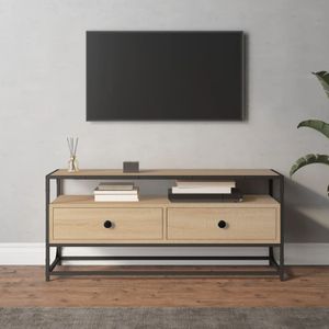 VidaXL Tv-meubel 100x35x45 cm - Bewerkt Hout - Sonoma Eikenkleurig