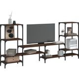 vidaXL Tv-meubel 206,5x28,5x95 cm bewerkt hout bruin eikenkleurig
