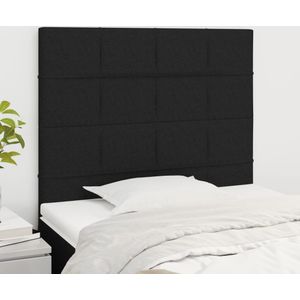 vidaXL Hoofdborden 2 st 80x5x78/88 cm stof zwart