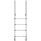 vidaXL Zwembadladder 54x38x184,5 cm 304 roestvrij staal